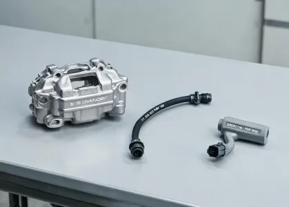 Centric brake component quality team reviewing production samples